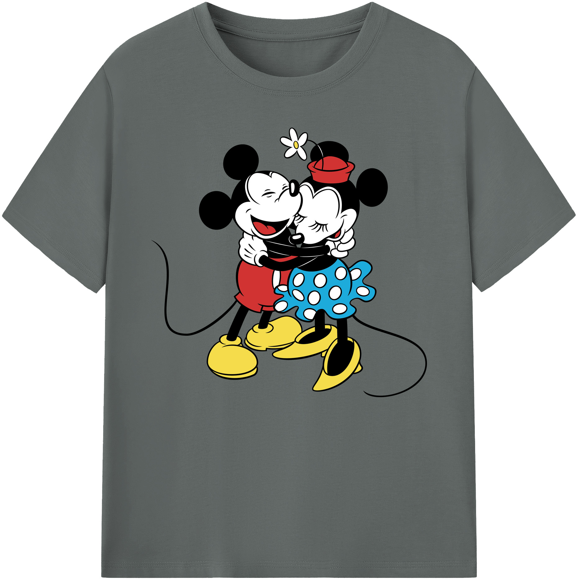 ミッキーマウス Mickey Mouse 綿100％ メンズ半袖Tシャツ｜肌触りやわらか＆通気性